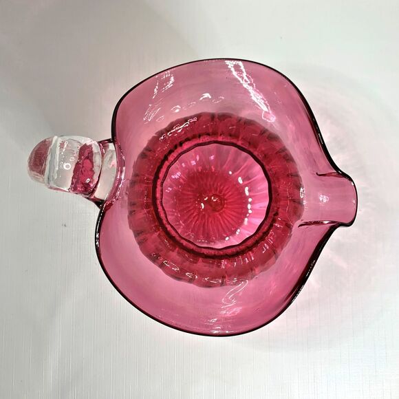 Signed Rossi Cranberry Optic Pitcher - Picture 5 of 7